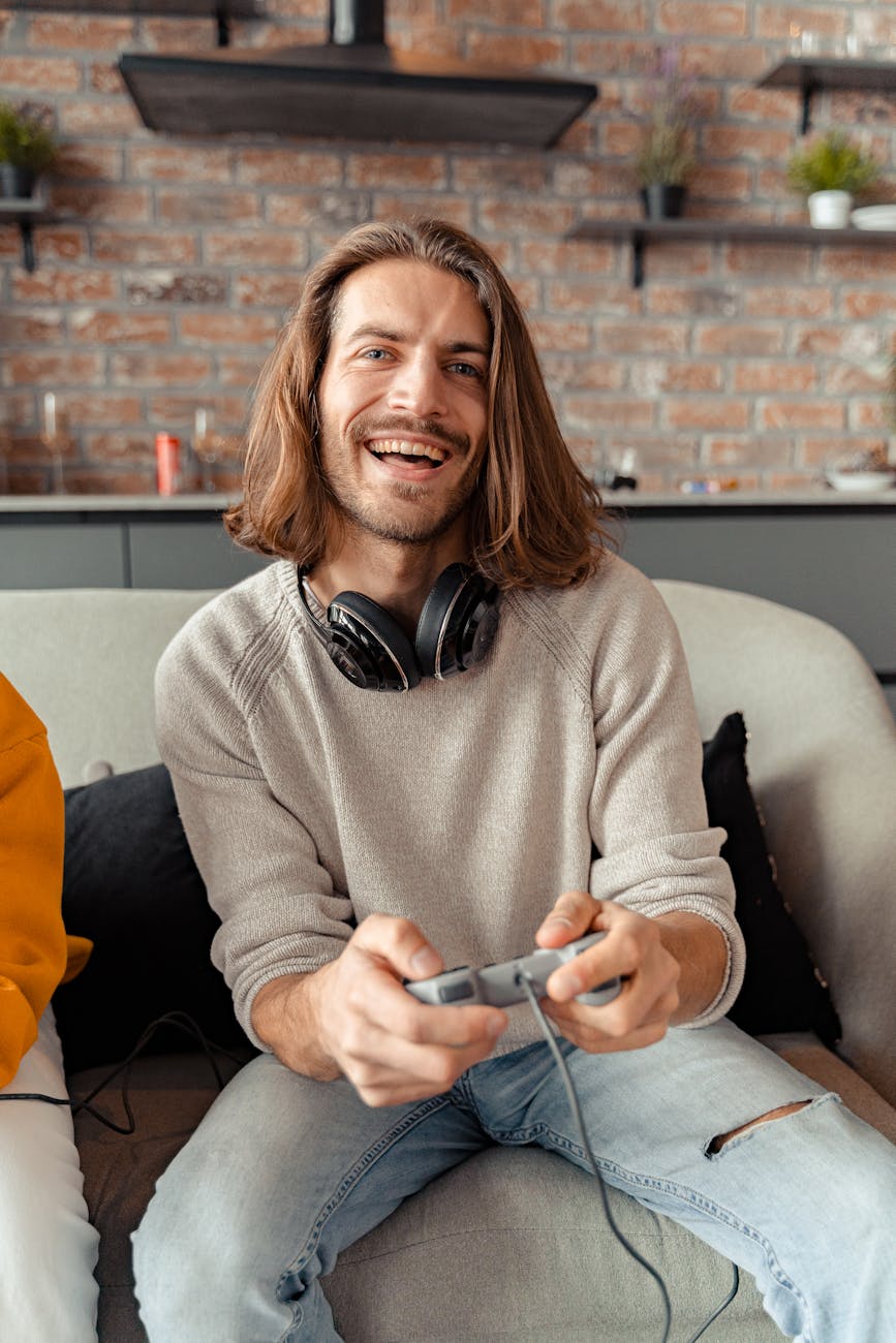 portrait of a man with a game controller
